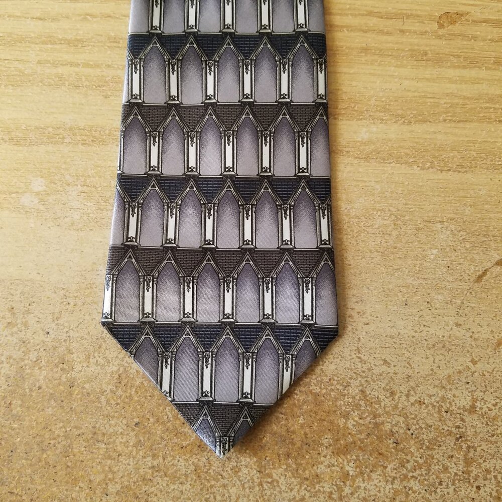 David Taylor mens necktie in shades of gray and silver
